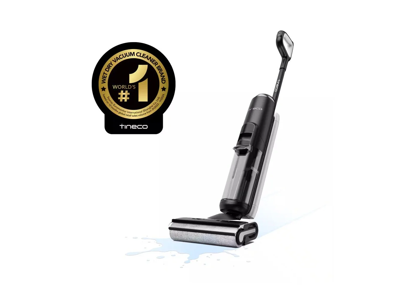 **Tineco - FloorWasher Flashdry 6 Cordless Wet Dry Vacuum & Mop, Heated Drying Self-Cleaning, Hard Floor Scrubber, Pet Hair - Black**