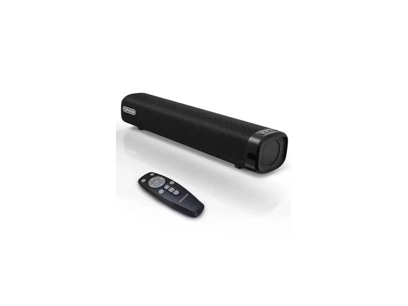 **TOPVISION - 50-Watt Bluetooth Soundbar with 3-D Surround Sound, Multiple Input Modes and Slim Space-Saving Design - Black**