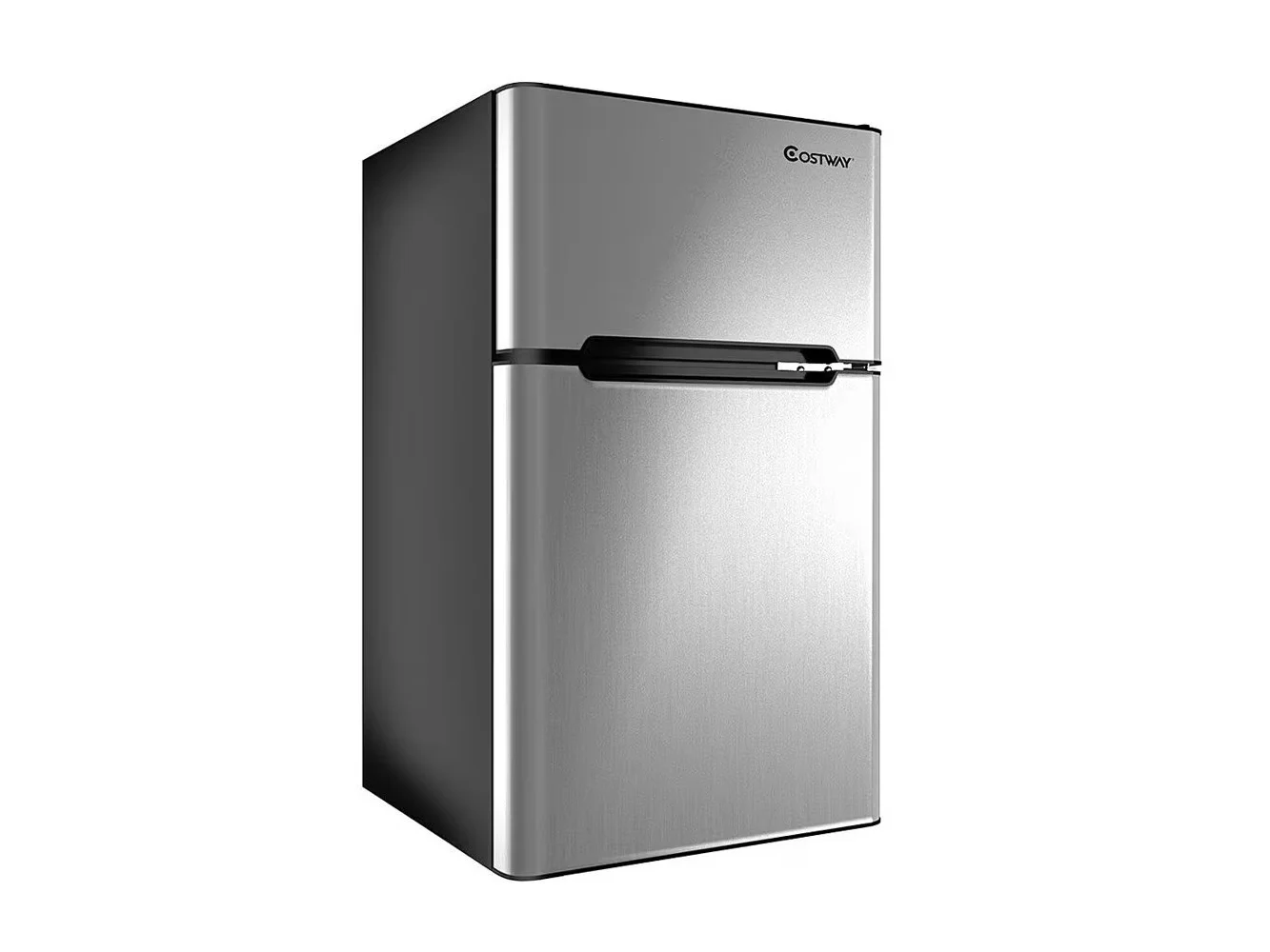**Costway - Refrigerator Small Freezer Cooler Fridge Compact 3.2 cu ft. Unit - Gray**