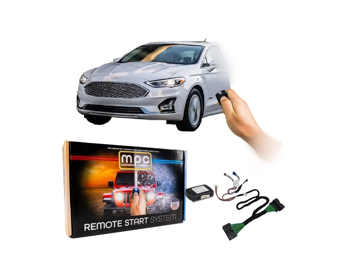 **MPC - Remote Start Kit for Ford Fusion (2014–2020) Gas, Plug n Play — Uses Factory Remote - Black**