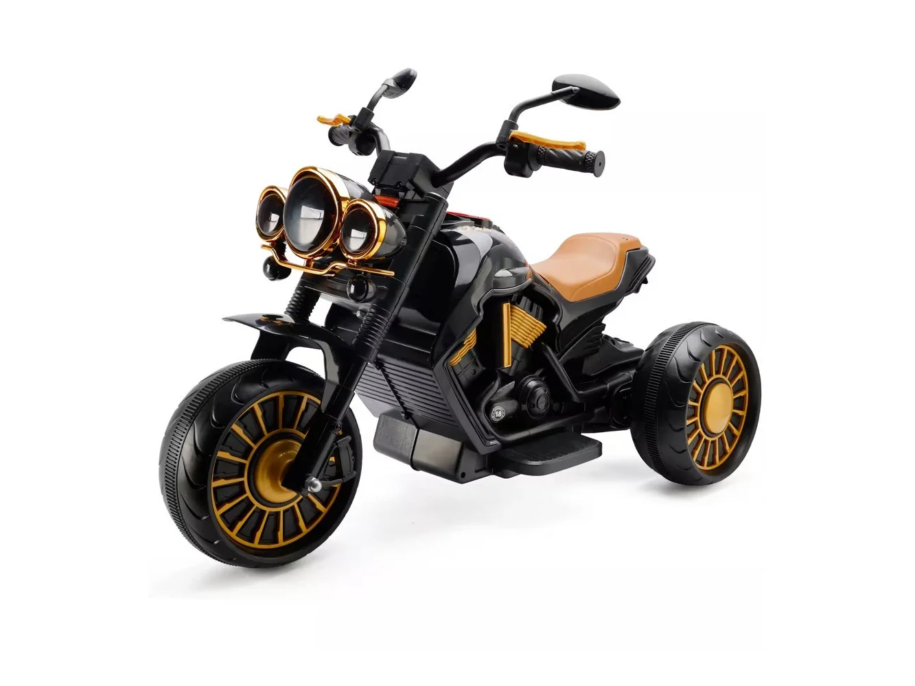 **Topteng - 3-Wheel Kids Electric Motorcycle with LED Light - Dual Drive, for Ages 3-8, All-Terrain used​ - Black**