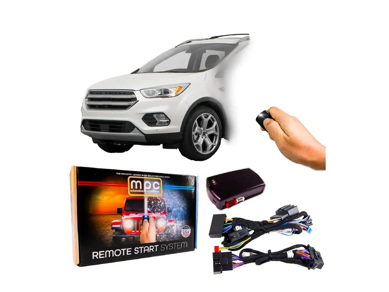 **MPC - Plug & Play Factory Remote Activated Remote Start Kit For 2017-2019 Ford Escape - Black**