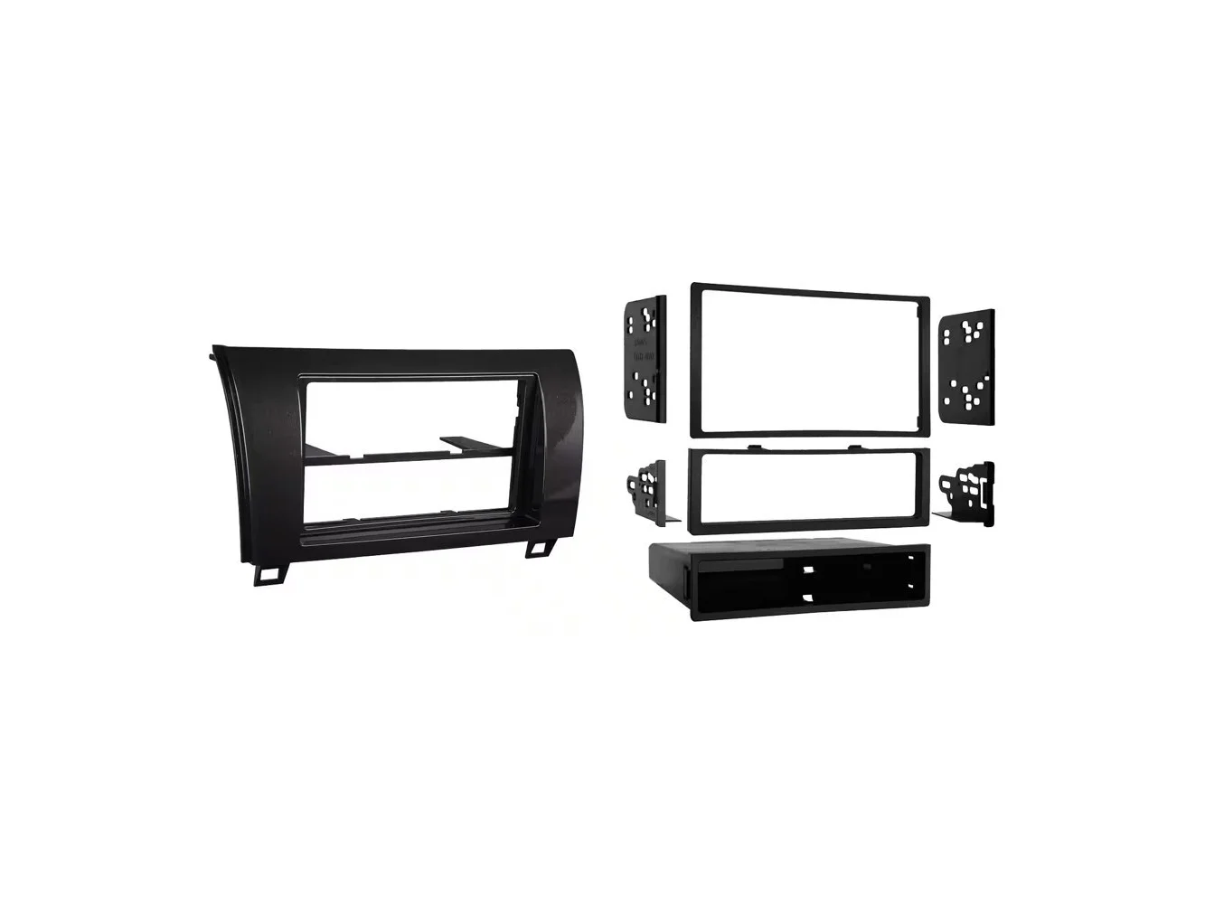 **Metra - Dash Kit for Select 2007-2013 Toyota Tundra DIN DDIN - Charcoal Gray**