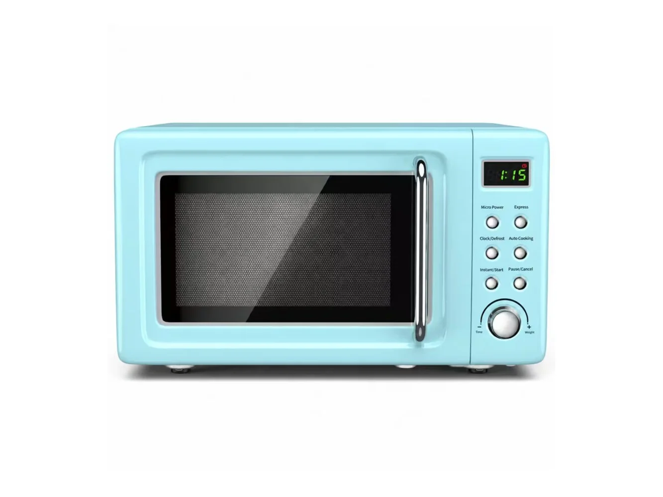 **Costway - 0.7Cu.ft Retro Countertop Microwave Oven 700W LED Display Glass Turntable - Green**