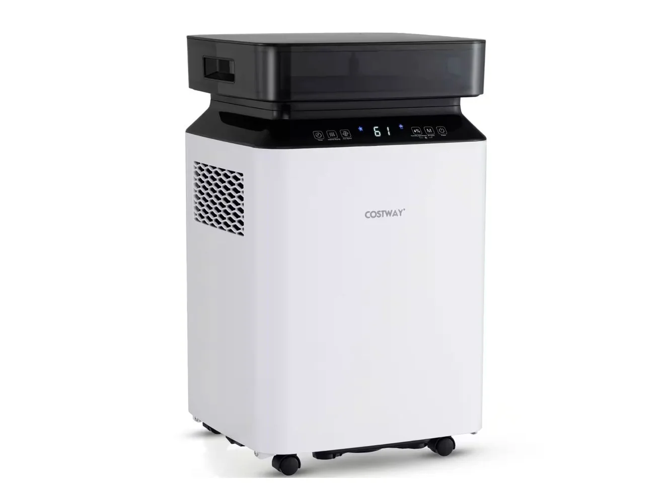 **Costway - 70 Pint Dehumidifier for Basement with Continuous & Auto Mode Large Water Tank - White**