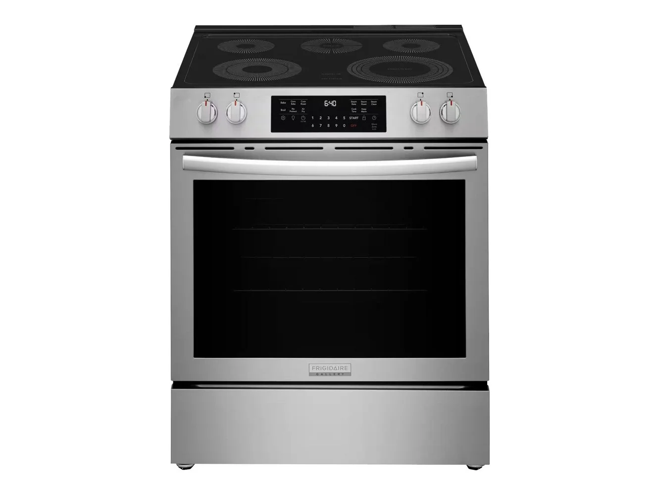 **Frigidaire - Gallery 30 in. Wide 5 elements 5.3 Cu. Ft. Slide-In Electric Total Convection Range with Air Fry and Steam Clean - Stainless Steel**
