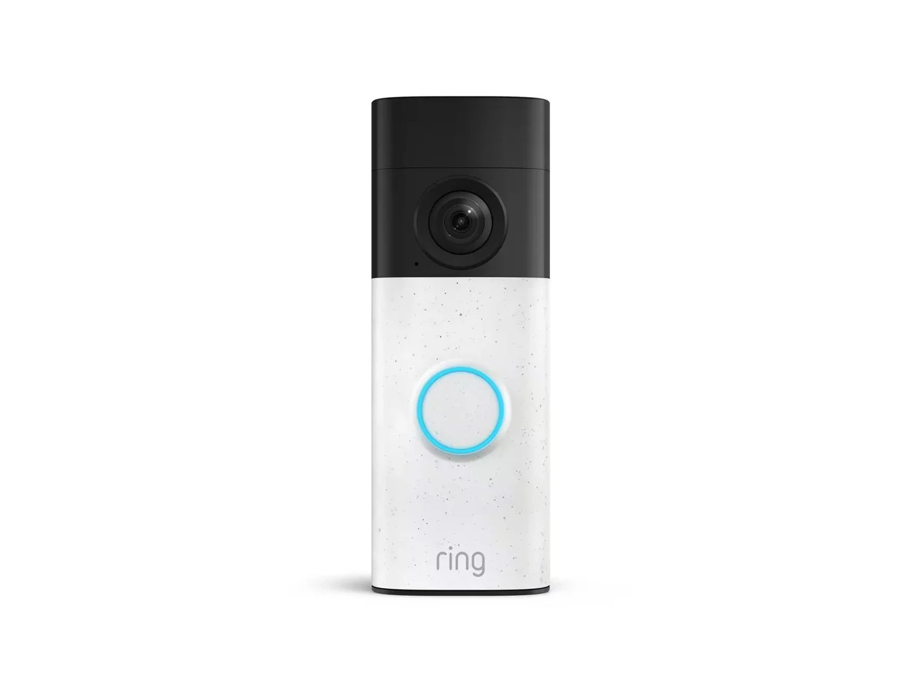 **Ring - Battery Doorbell (newest model) Retinal 2K with wide-angle video, up to 6x Zoom, Two-Way Talk, and Built-In Battery - Speckled White**