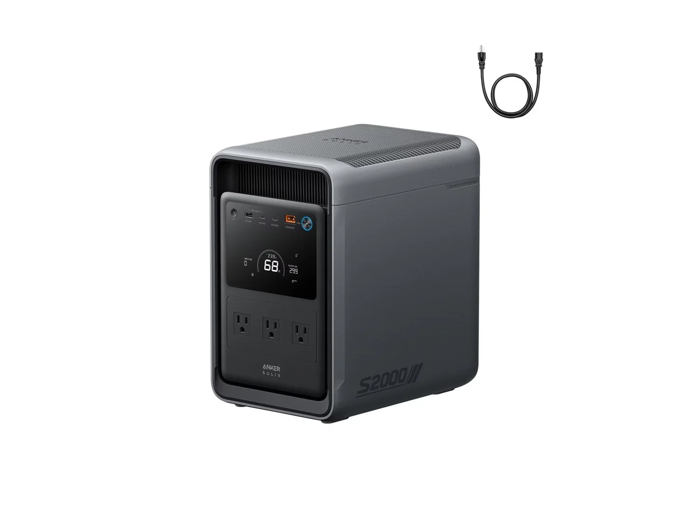 **Anker - SOLIX S2000 Portable Power Station,2010Wh/Peak 3000W Battery Solar Generator/UPS for Emrgency&Home Appliance Backup (2010 Wh Capacity)**