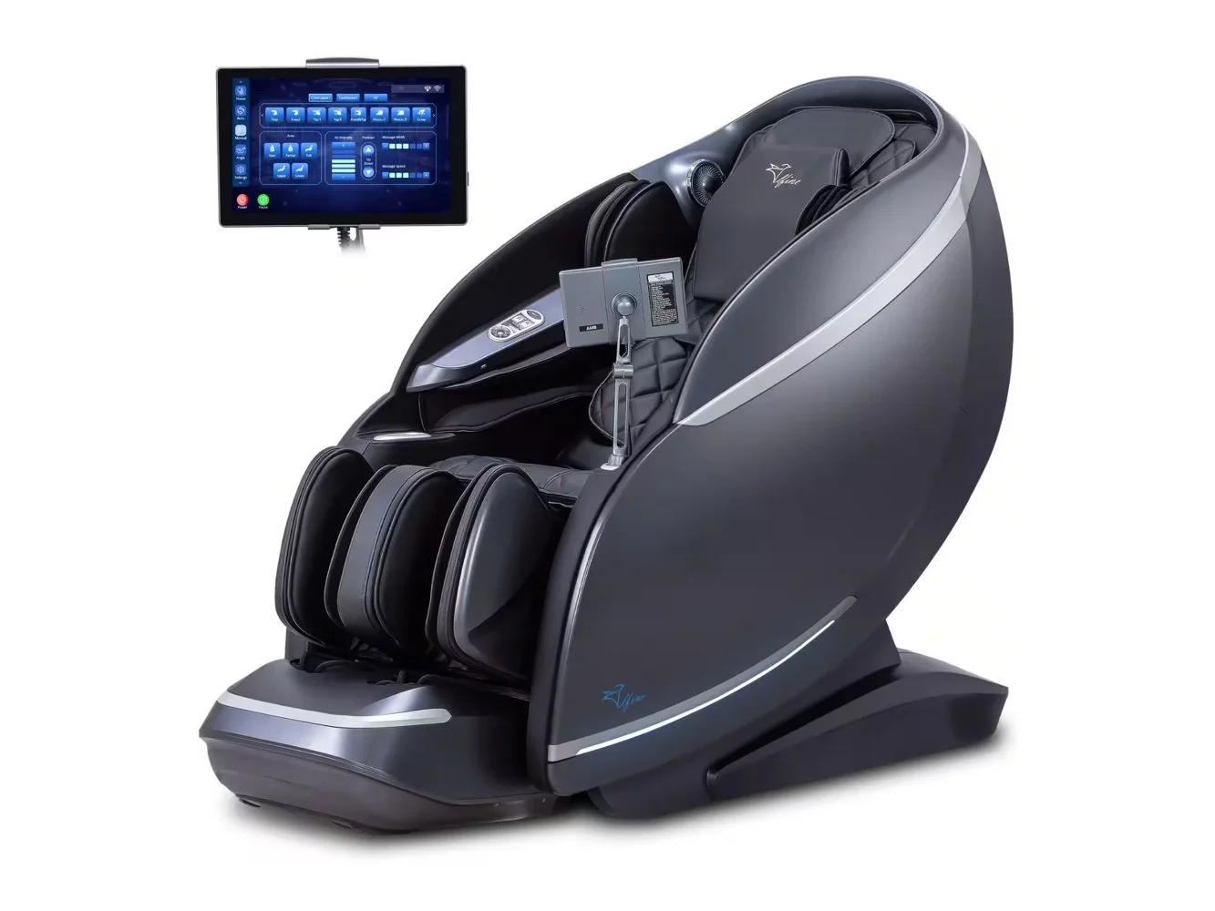 **Alfine - A688 Heaven Duet Massage Chair 4Dx3D Dual-Mechanism Zero Gravity Full Body Relaxation - Black**