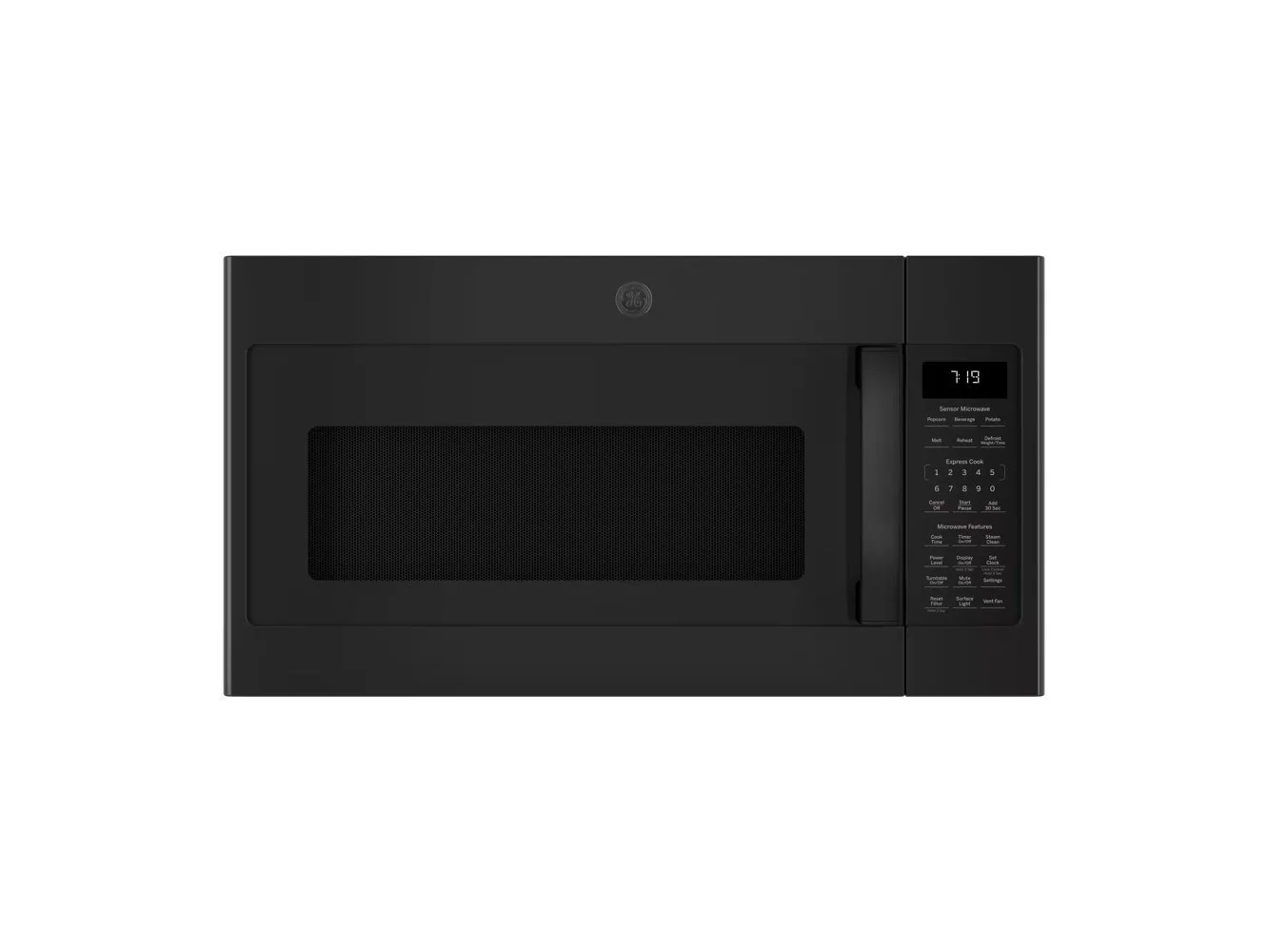 **GE - 1.9 Cu. Ft. Over-the-Range Microwave with Sensor Cooking and Steam Cleaning - Black**
