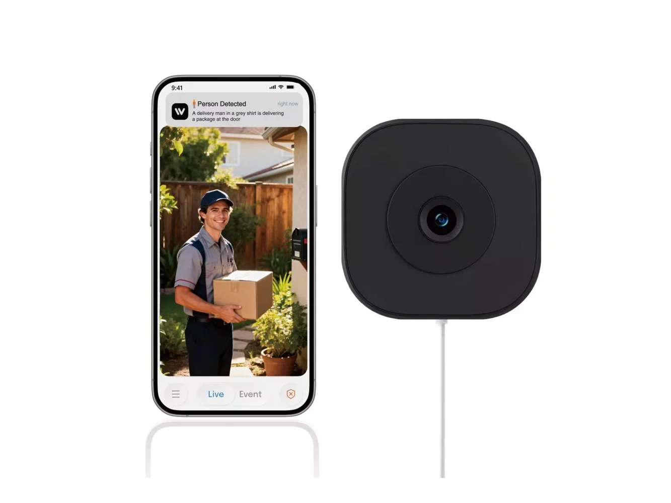 **Parrot Uncle - 2K Window Camera Support 256GB WiFi Indoor Cameras for Home Security with Color Night Vision - White**