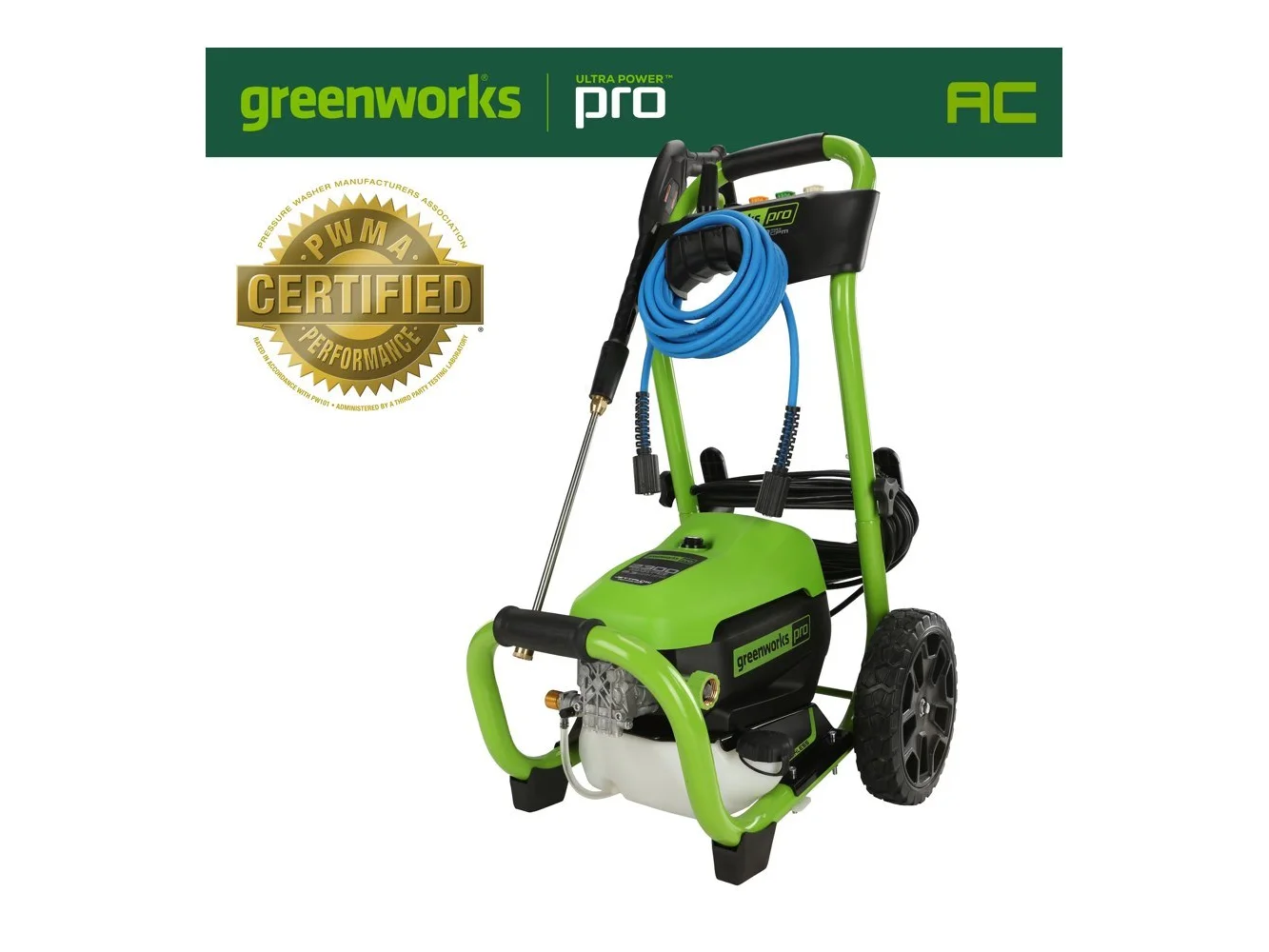 **Greenworks - Pro Electric Pressure Washer up to 2300 PSI at 1.2 GPM - Green**