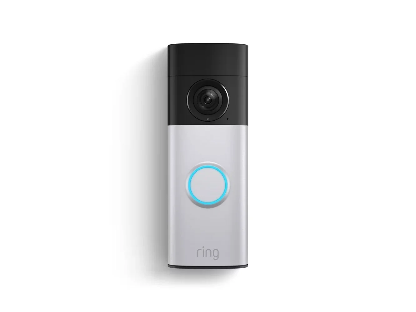 **Ring - Battery Doorbell Plus (newest model) Retinal 2K with wide-angle video, up to 6x Zoom, Night Vision and Battery Pack - Nickel Silver**