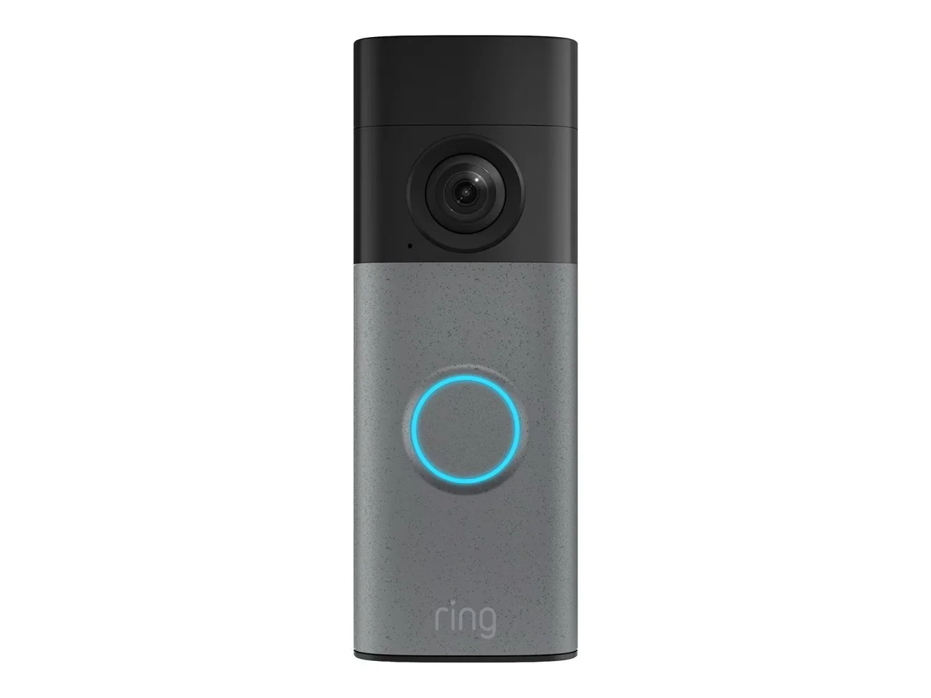 **Ring - Battery Doorbell (newest model) Retinal 2K with wide-angle video, up to 6x Zoom, Two-Way Talk, and Built-In Battery - Speckled Grey**