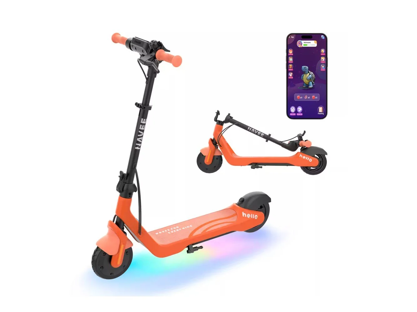 **NAVEE - K100 Pro Kid Electric Scooter with 6.8miles Max Operating Range and 12.4mph Max Speed - Orange**
