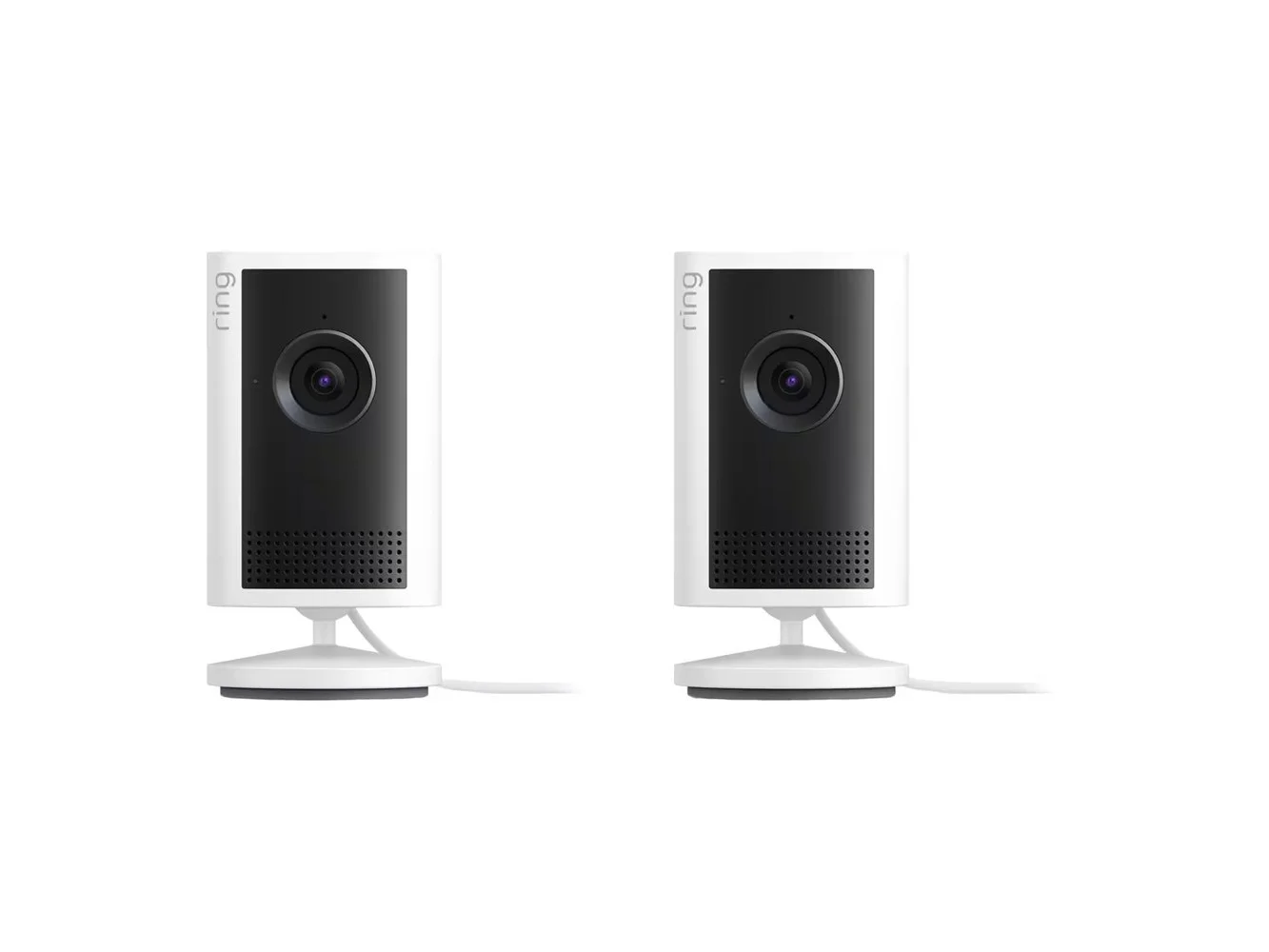 **Ring - Indoor Cam Plus, Plug-In, Retinal 2K for enhanced video quality, 6x Zoom, Night Vision for color night vision, 2pk - White**