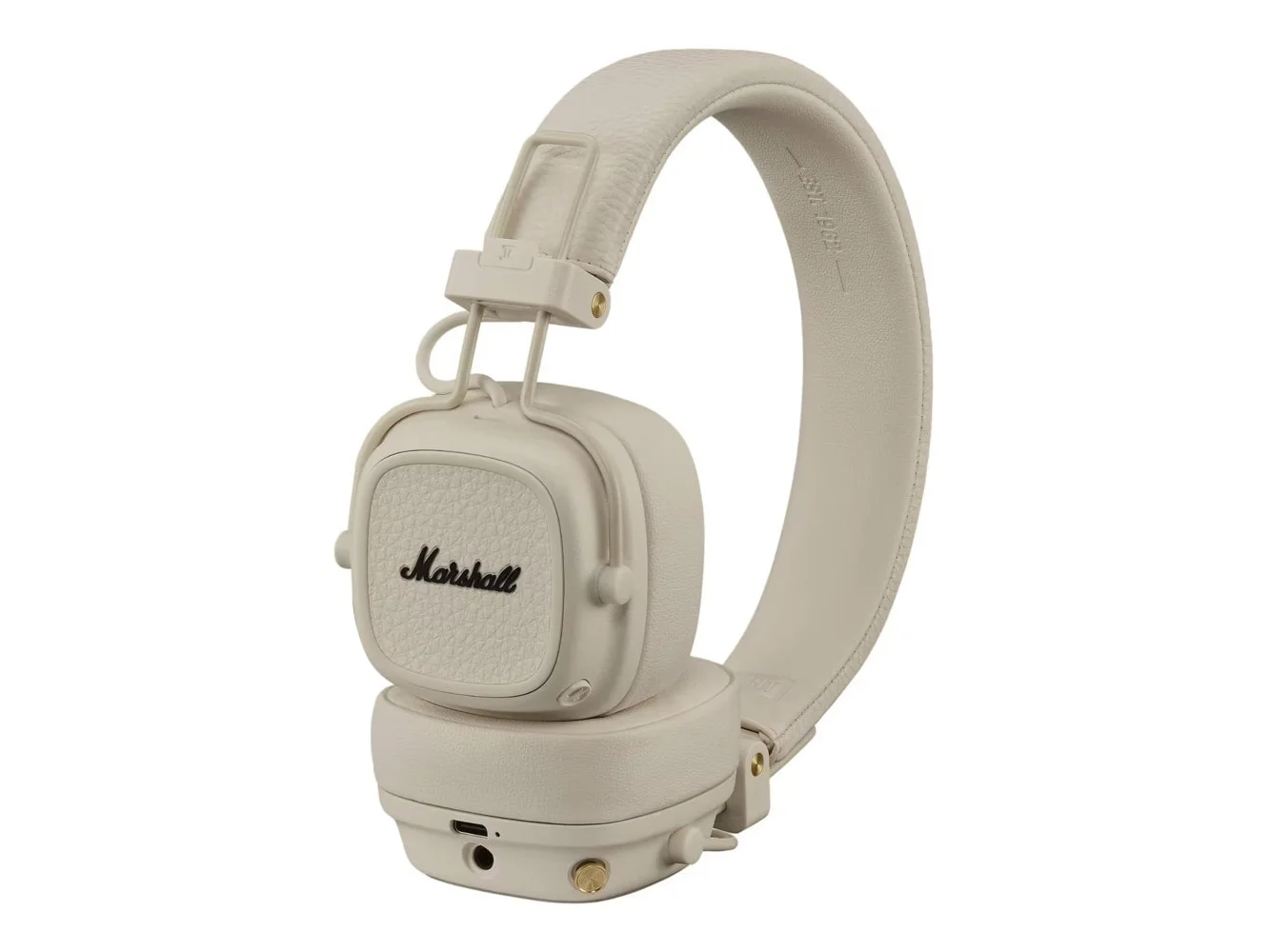 **Marshall - Major V Wireless On-Ear Bluetooth Headphones with Lightweight Foldable Design and Microphone for Calls - Cream**
