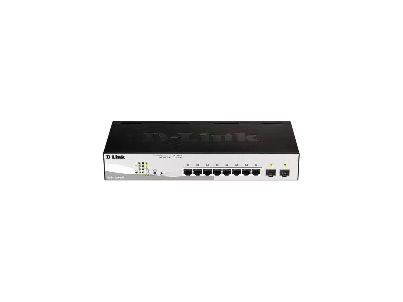 **D-Link - DGS-1210-10MP Ethernet Switch - 8 Ports - Manageable - Gigabit Ethernet - 1000Base-T, 1000Base-X - 3 Layer - Unknown**