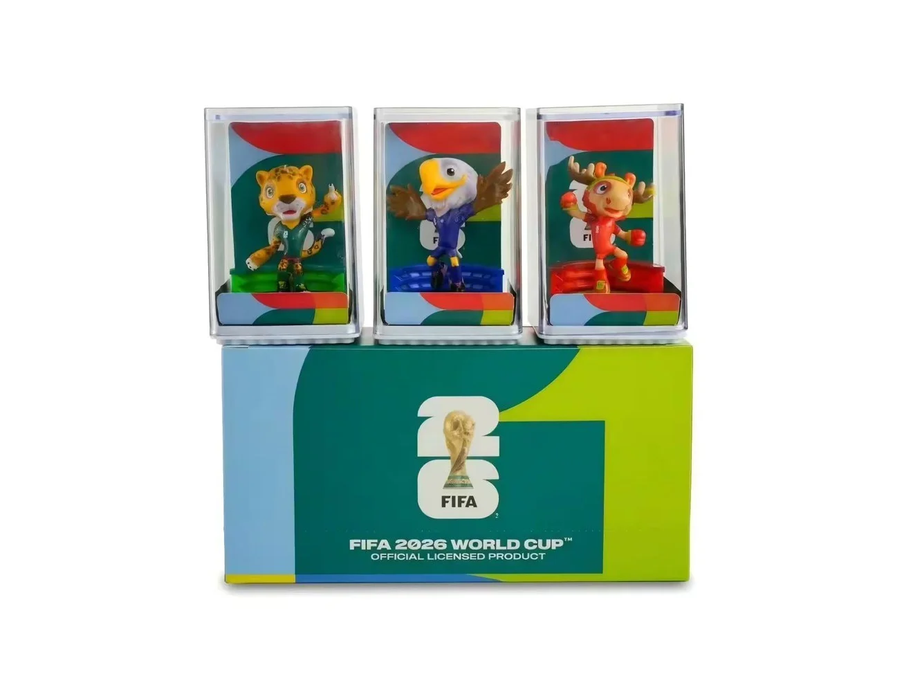 **FIFA - 2026 World Cup Official Licensed Mascot Figurines Set of 3 (Maple, Zayu & Clutch), Collectable Soccer Figures, 3" Tall - Multicolor**
