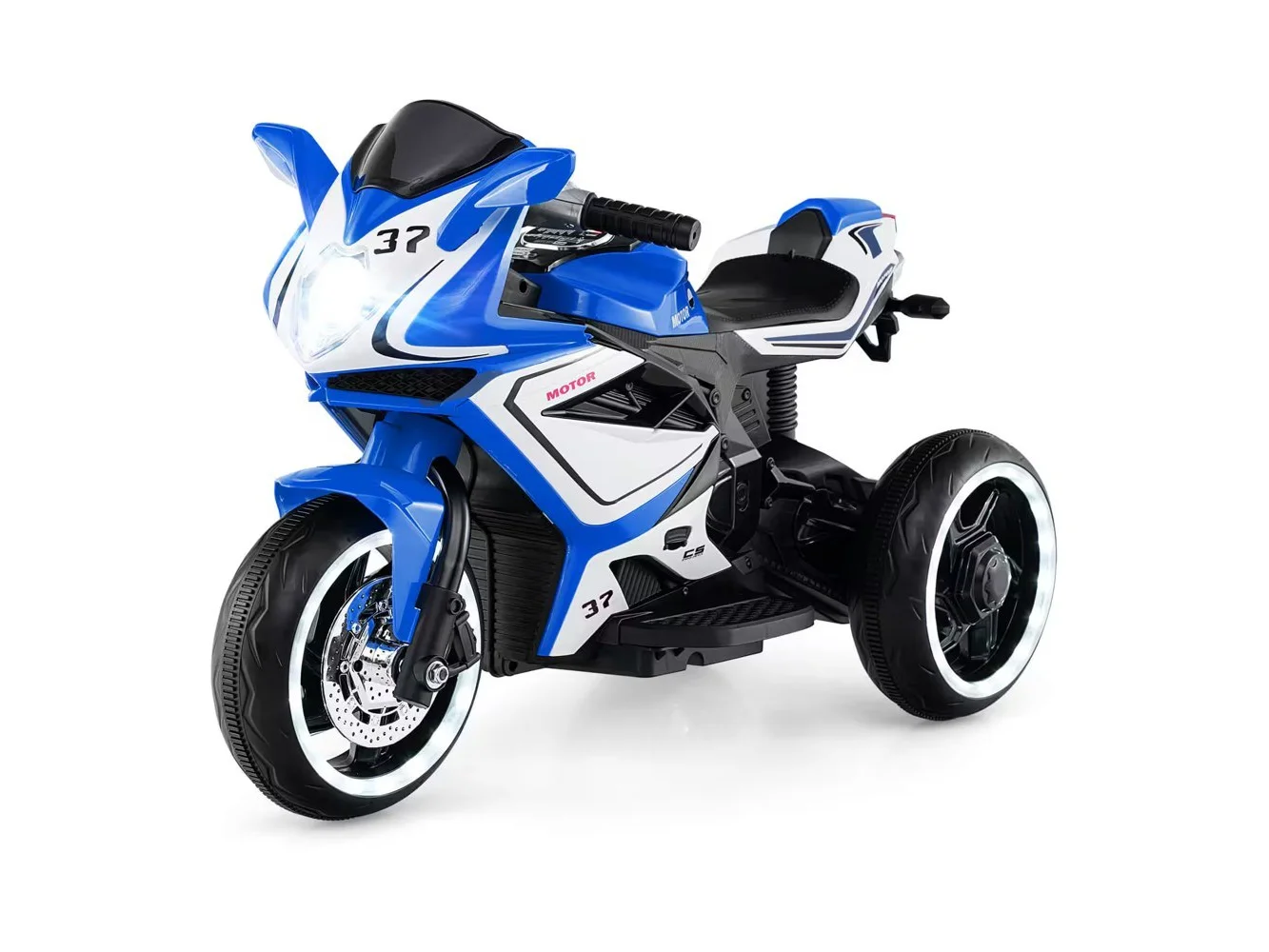 **Costway - Kids Ride on Motorcycle 6V Battery Powered Mini Electric Motorbike with LED Lights - Navy**