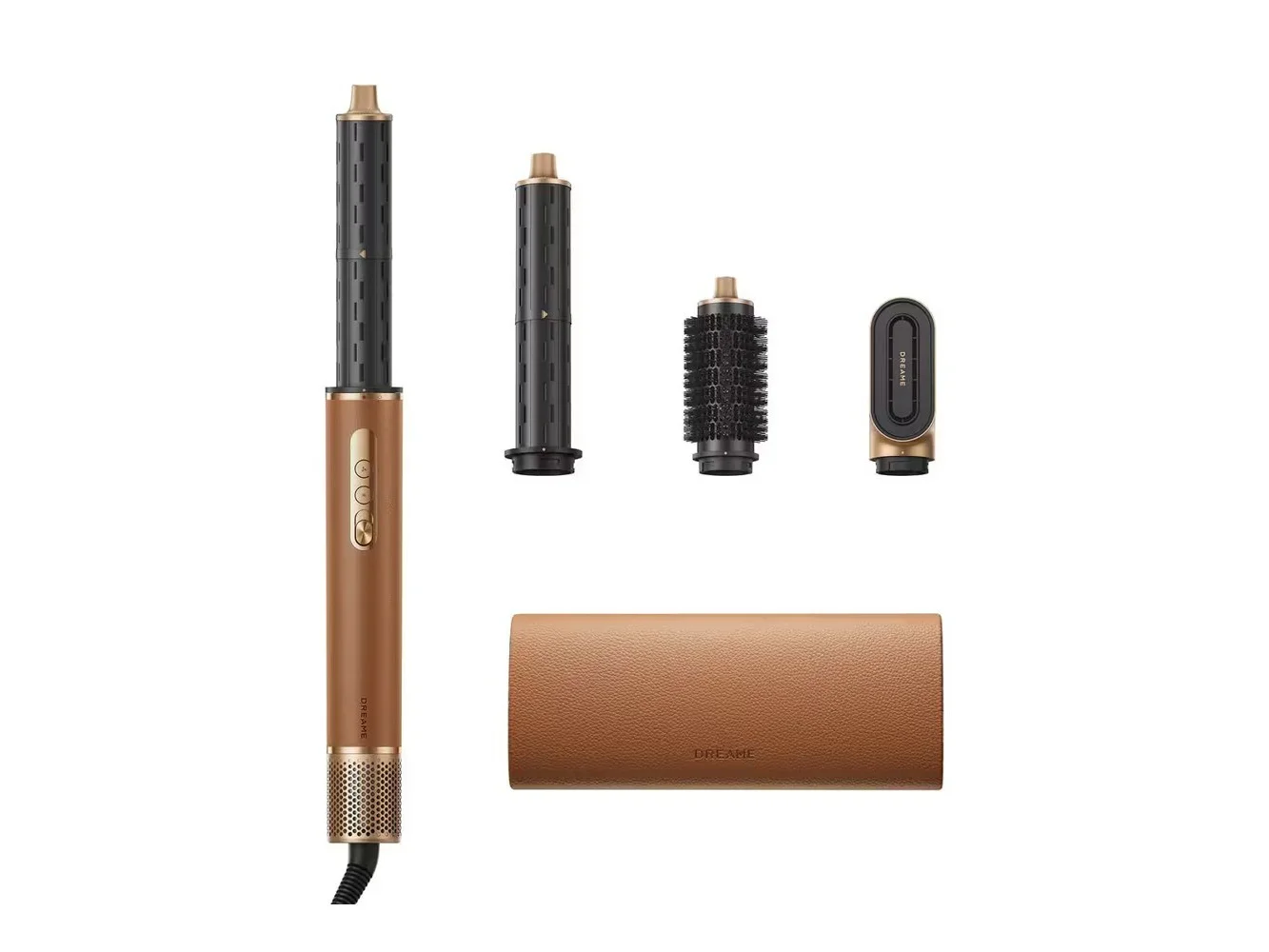 **Dreame - AirStyle Suite Hair Styler – 3-in-1 Air Styling Tool with Auto-Wrap Curling, Fast Drying Jet Airflow, Intelligent - Brown**