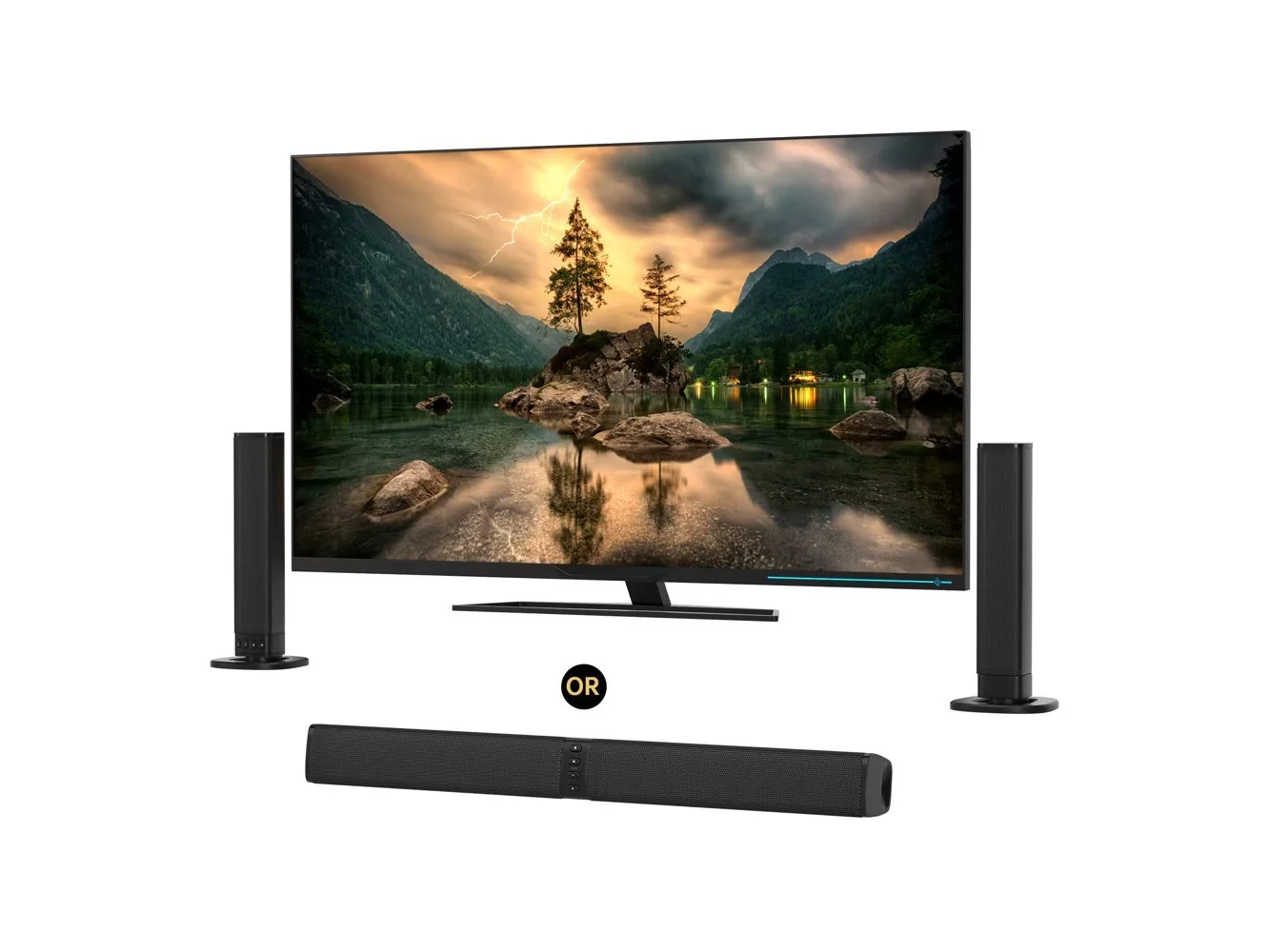 **Topteng - BS-36 ​​2.0CH Detachable Sound Bar with Wireless Subwoofer - Bluetooth, Portable, for Home Theater​​****/PC**** - Black**