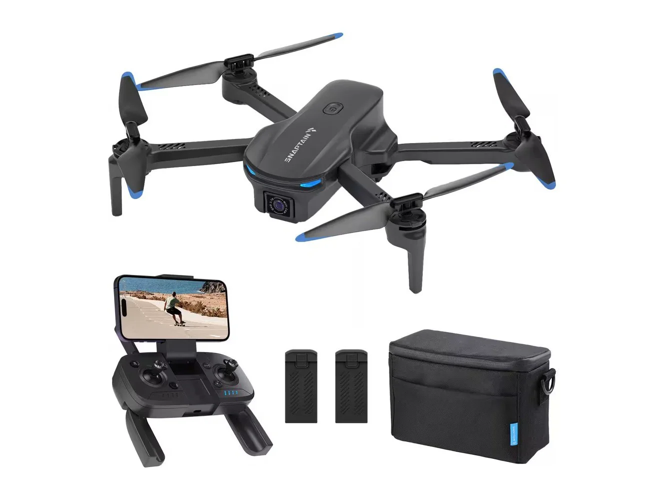 **Snaptain - E20 FPV Drone with 2.7K Camera and Remote Controller - Gray**