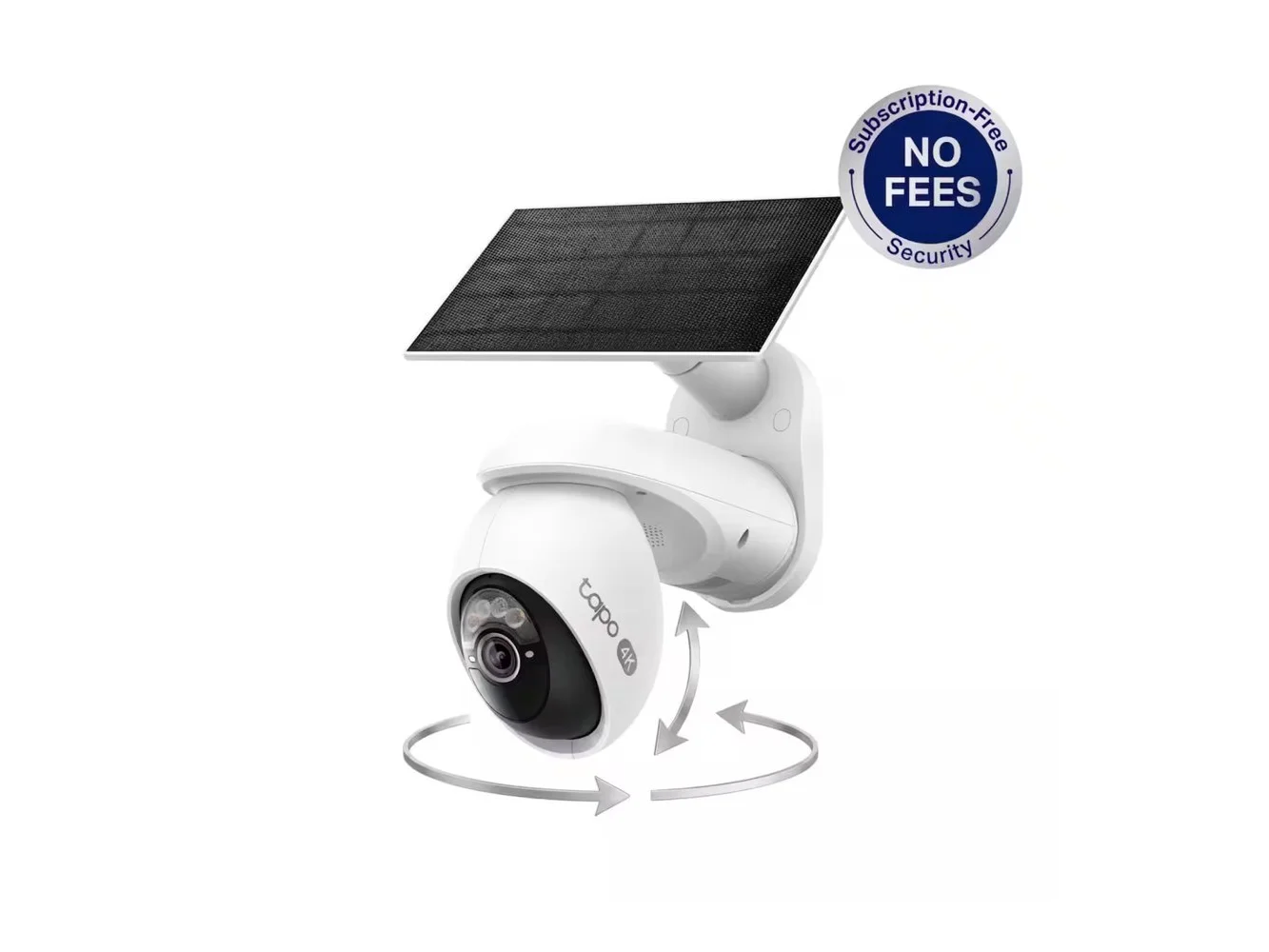 **TP-Link - Tapo Wireless Pan-Tilt 4K Ultra High Definition Video Security Camera, 360° Viewing, Solar Charged - No Monthly Fees - White**