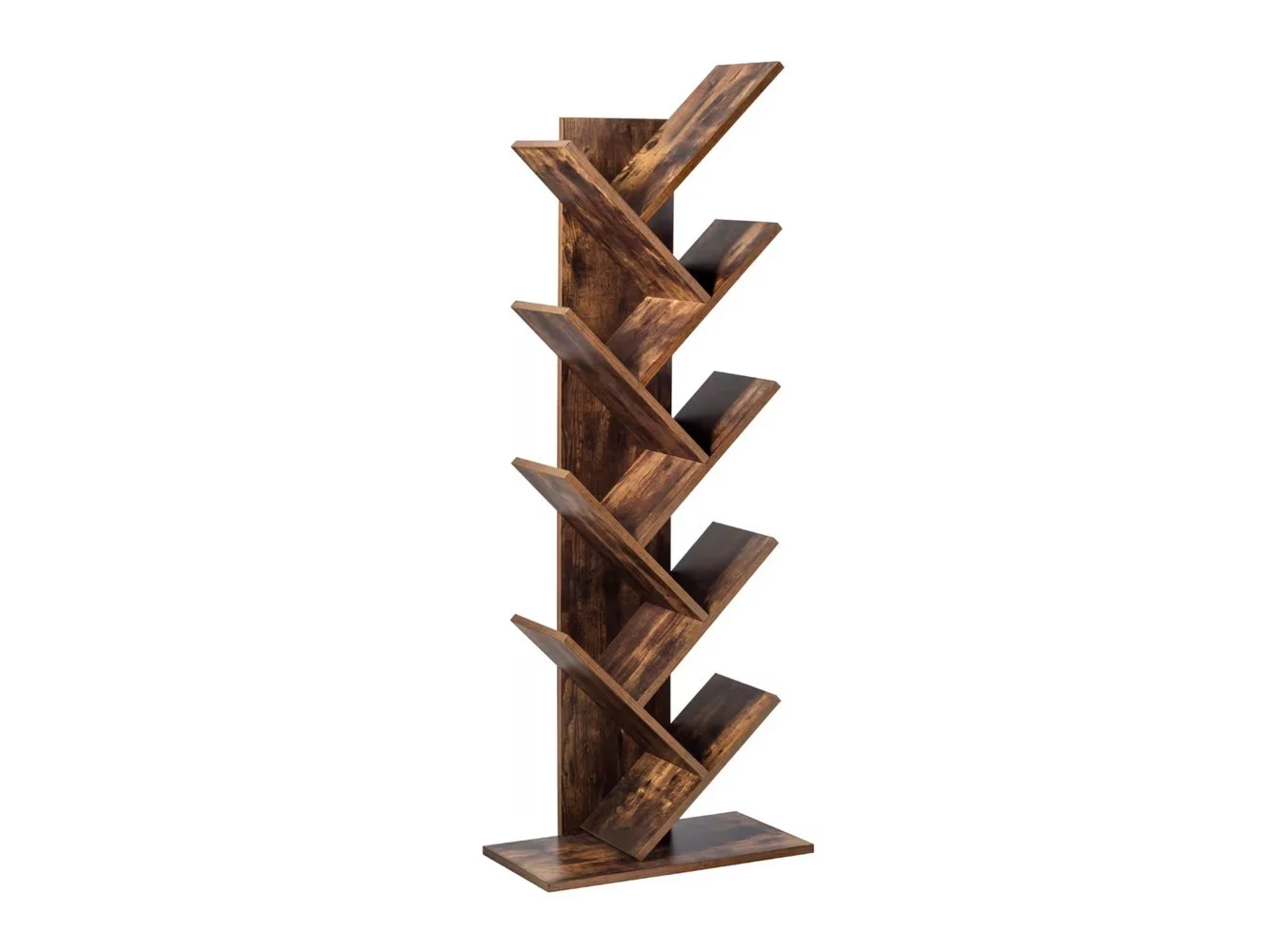 **Gymax - Tree Bookshelf 8-Tier Bookcase Free Standing Book Rack Display Stand - as pic**