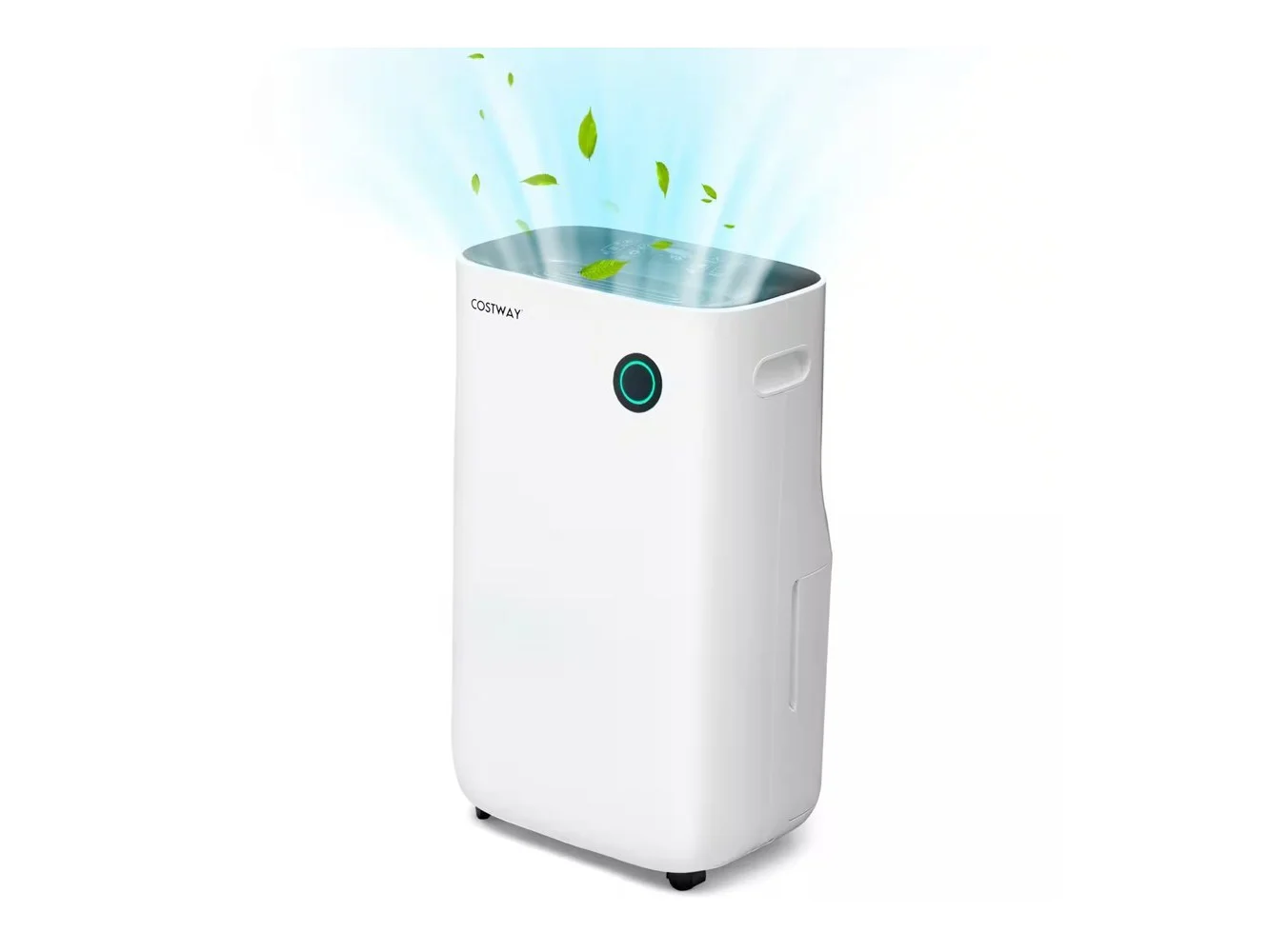 **Costway - 4500 Sq. Ft Dehumidifier for Home & Basements, 73-Pint Quiet Dehumidifier with 5 Modes - White**