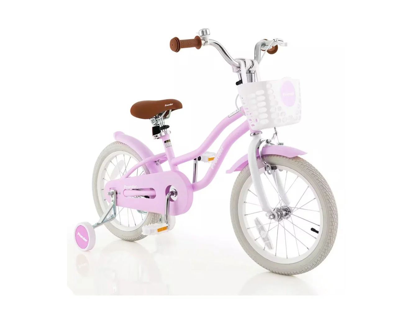 **Costway - 16" Kids Bike Toddler Adjustable Bicycle with Training Wheel for 4-7 Years Old - Purple**