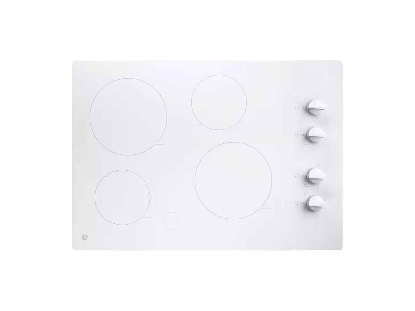 **GE - 30 in. Wide 4 Element Built-In Electric Cooktop with Power Boil - White**
