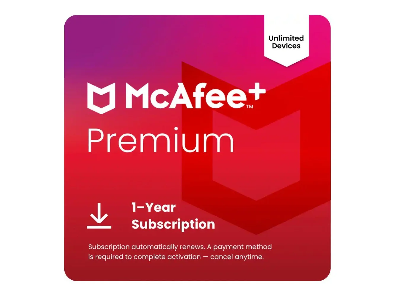 **McAfee - McAfee+ Premium (Unlimited Devices) Antivirus Software with Scam Protection (1-Year Subscription with Auto-Renewal) - Windows, Mac OS, Chrome, Apple iOS, Android [Digital]**