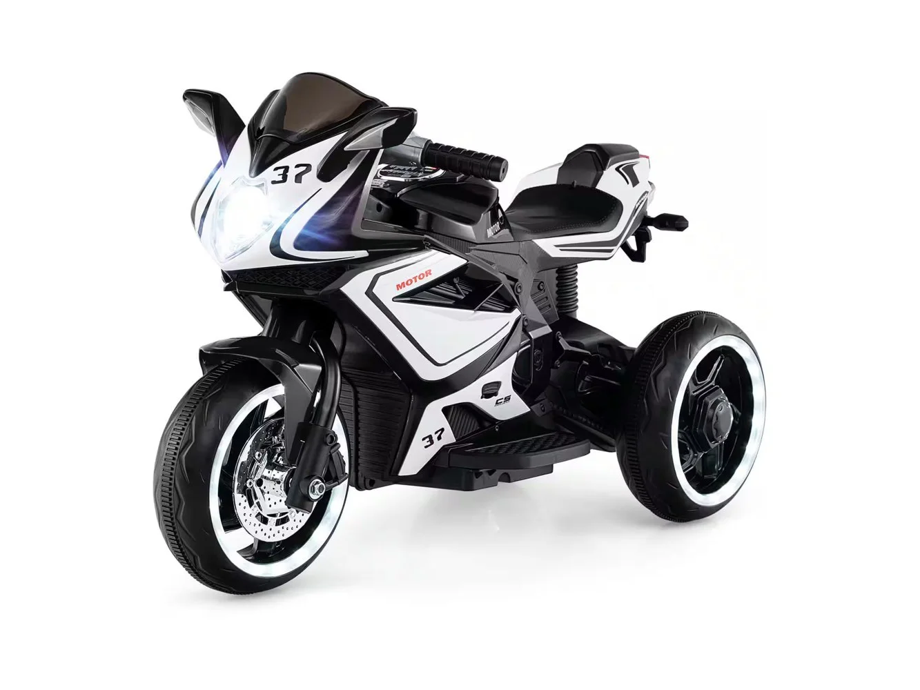 **Costway - Kids Ride on Motorcycle 6V Battery Powered Mini Electric Motorbike with LED Lights - Black**