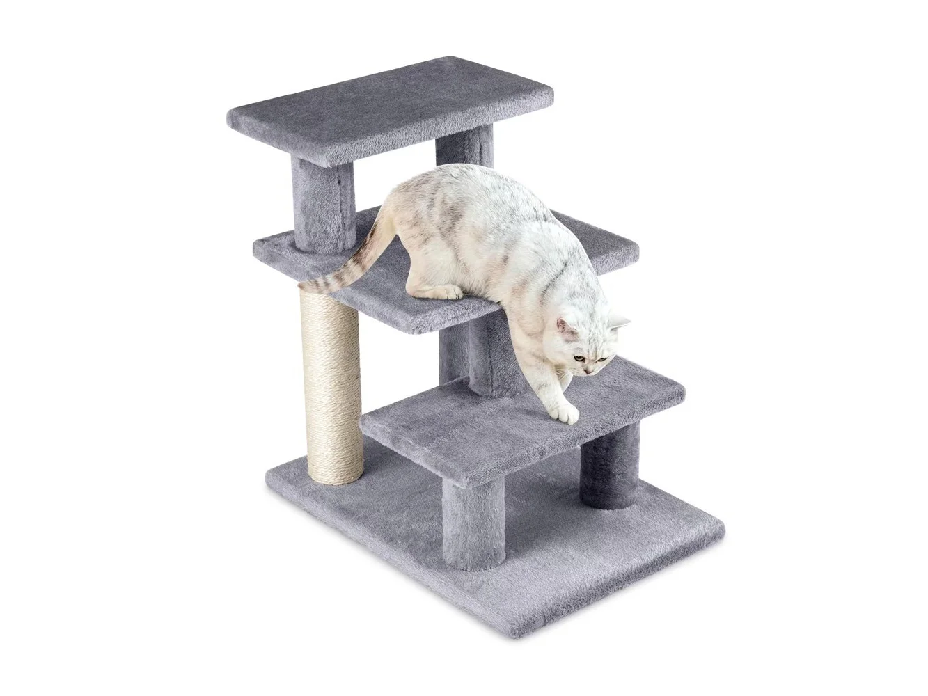 **Gymax - 2-in-1 Cat Tree Tower Pet Steps w/ Scratching Posts Hanging Toy Ball Perch - GYM19079**