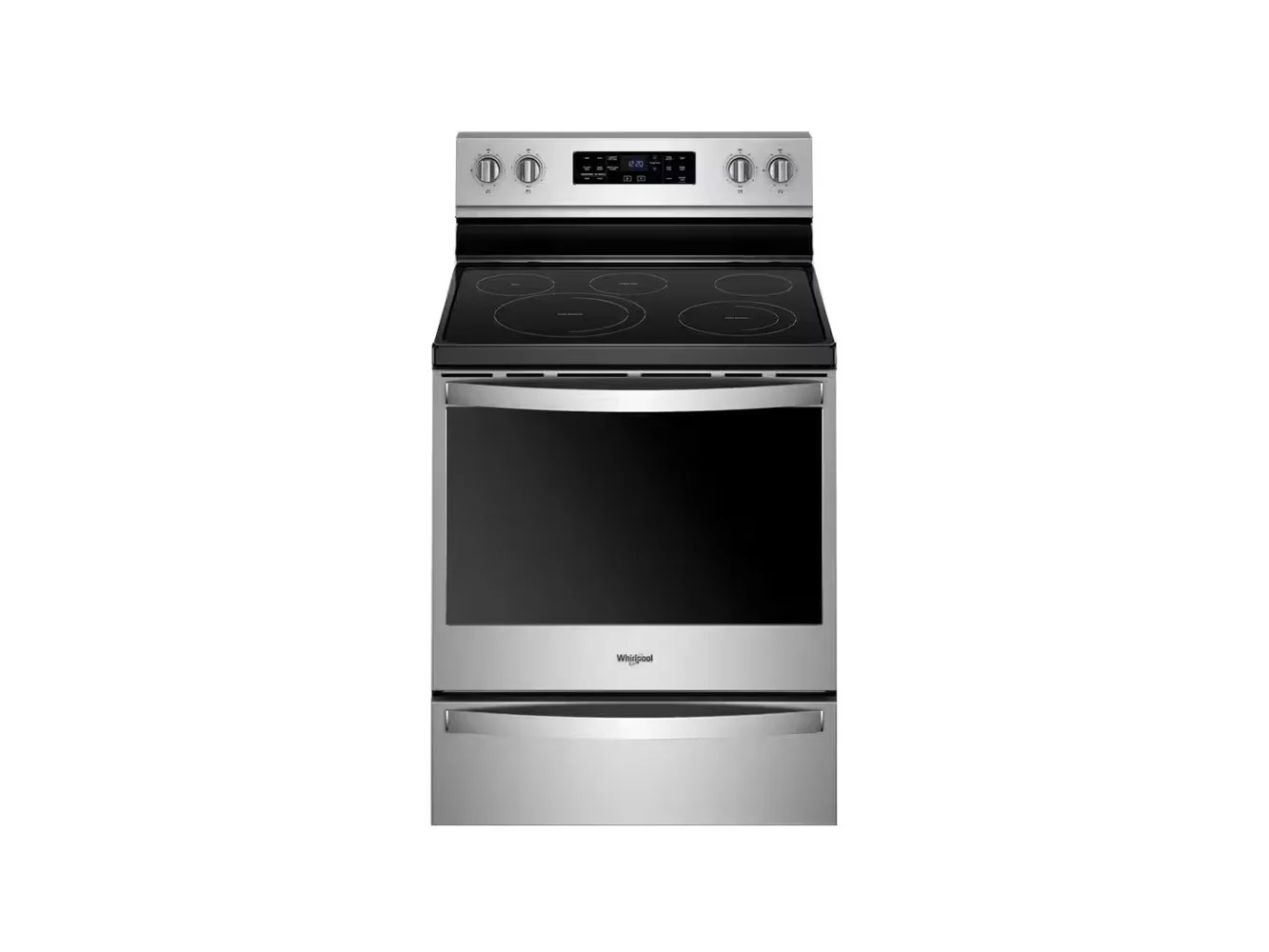 **Whirlpool - 30 in. Wide 4 element 6.4 cu. ft. Self-Cleaning Freestanding Electric Convection Range - Stainless Steel**