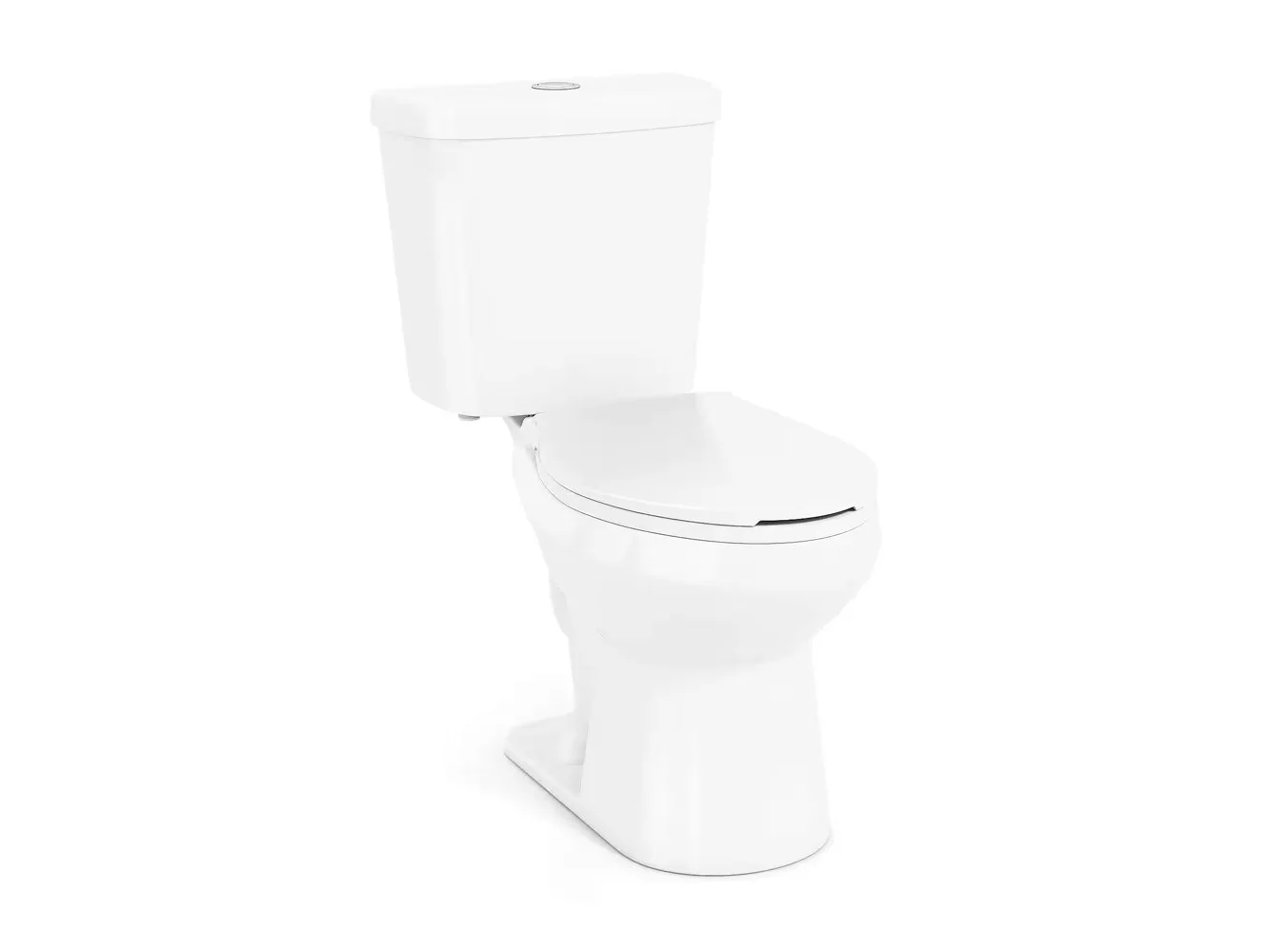 **Costway - Two-Piece Elongated Toilet with 17.5" ADA Comfort Chair Height Seat MAP 1000g - White**