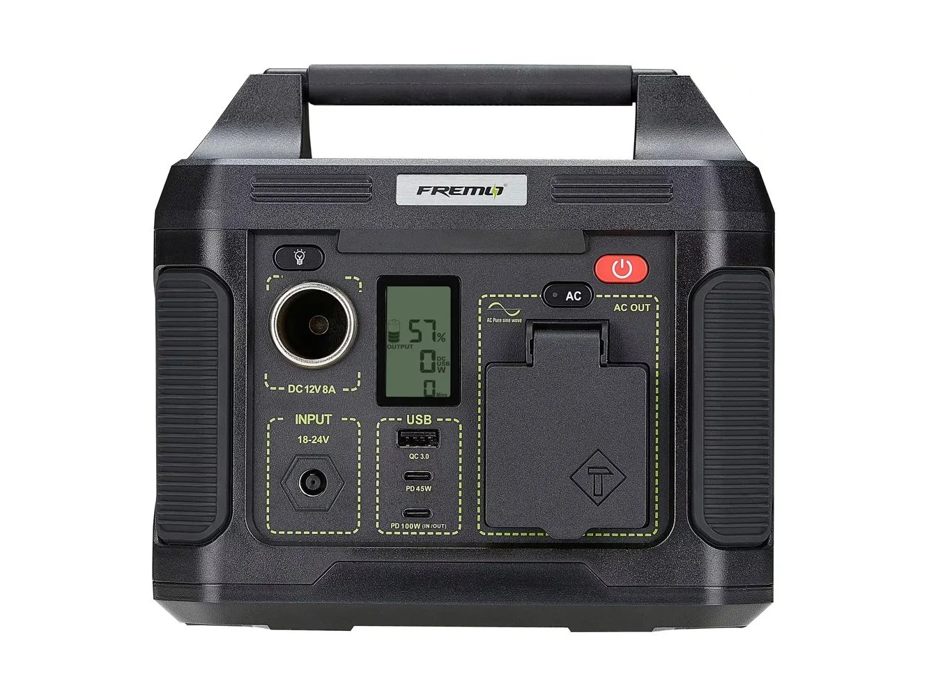 **Fremo - TP300 Portable Power Station (231 Wh Capacity) - Gray**