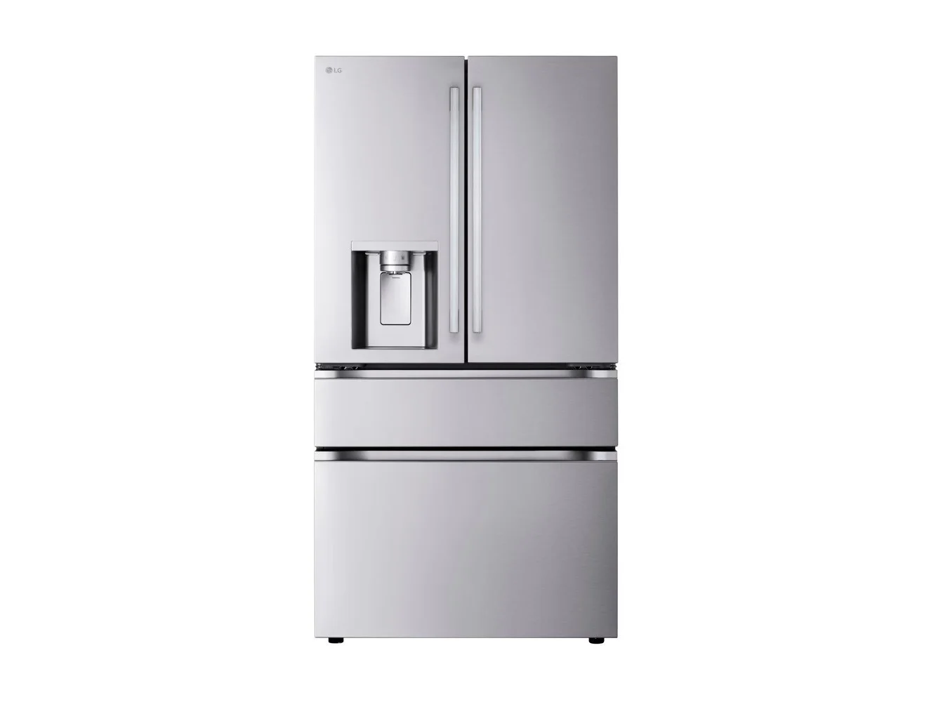 **LG - 36-in Wide Standard-Depth MAX 28.6 Cu. Ft. 4-Door French Door Smart Refrigerator with Full Convert Drawer - Stainless Steel**