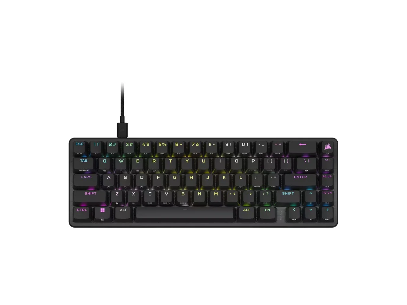 **CORSAIR - K65 PRO MINI RGB 65% Optical-Mechanical Gaming Keyboard Backlit RGB LED, OPX - Black**