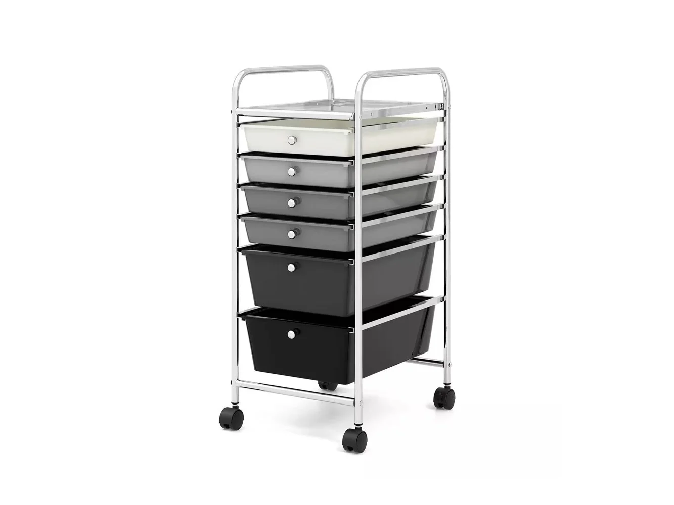 **Costway - 6 Drawer Rolling Storage Cart Scrapbook Paper Office Organizer - Gradient Gray**