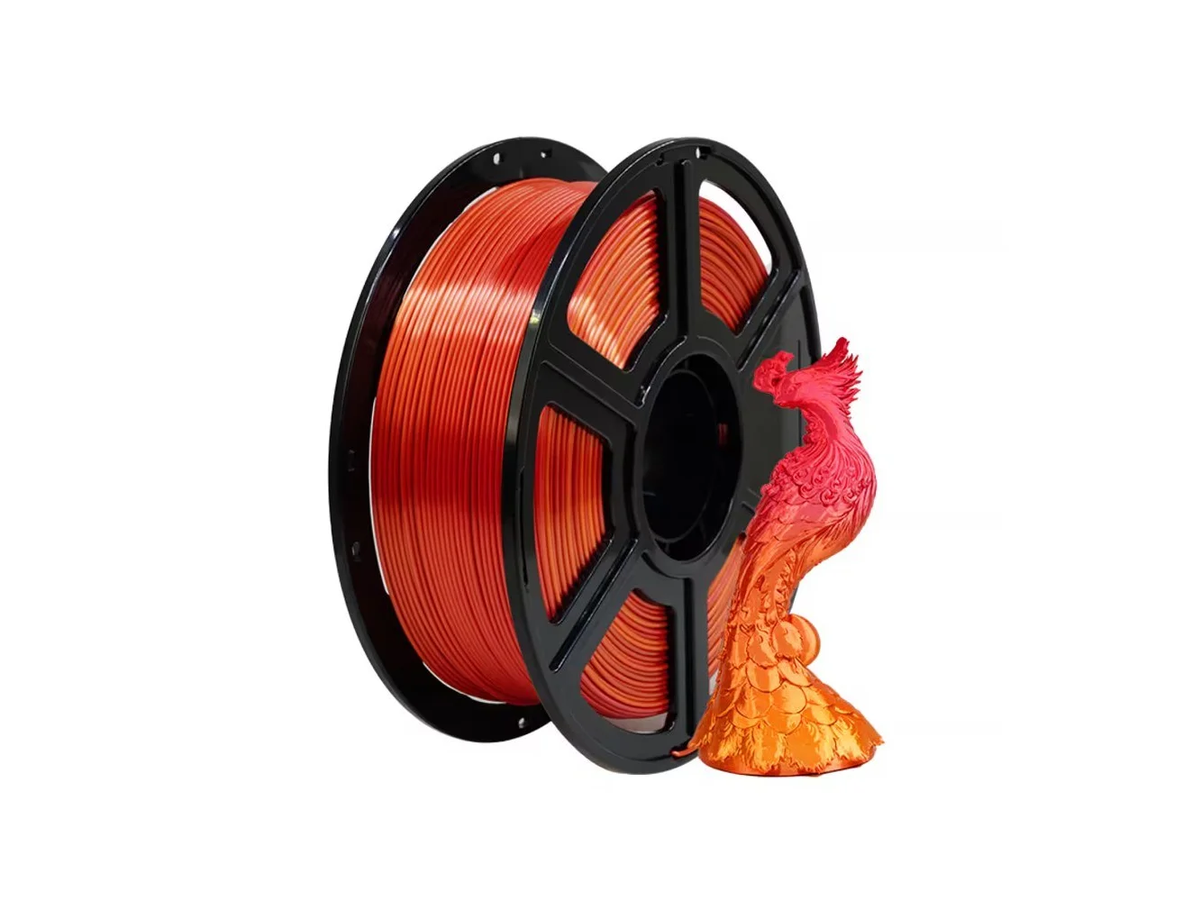 **Flashforge - PLA Silk Rainbow 3D Printer Filament-1.75mm-1kg (2.2 lbs) Spool - Gold&Red**