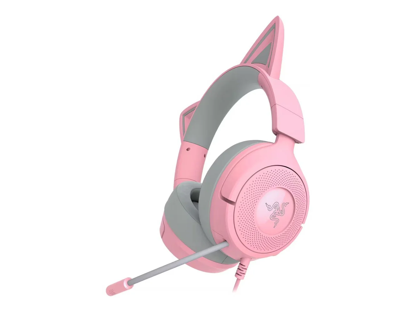**Razer - Kraken Kitty V3 X Wired Over-the-Ear Gaming Headset for PC, Mac, PlayStation, Nintendo Switch, Steam Deck, Mobile - Quartz**