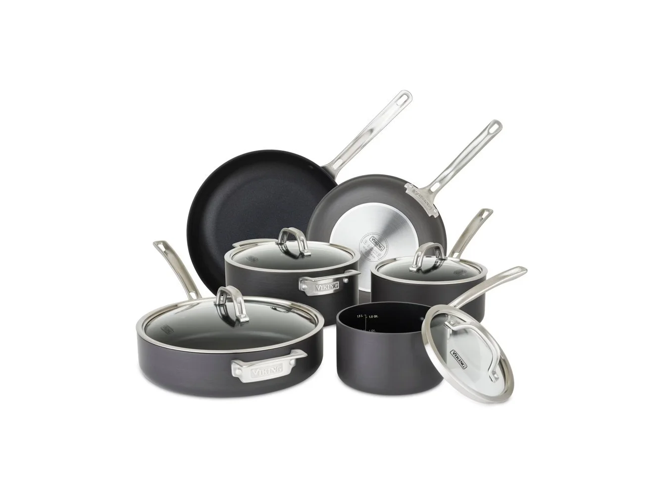 **Viking - Hard Anodized Nonstick, 10 Piece Cookware Set - Black**