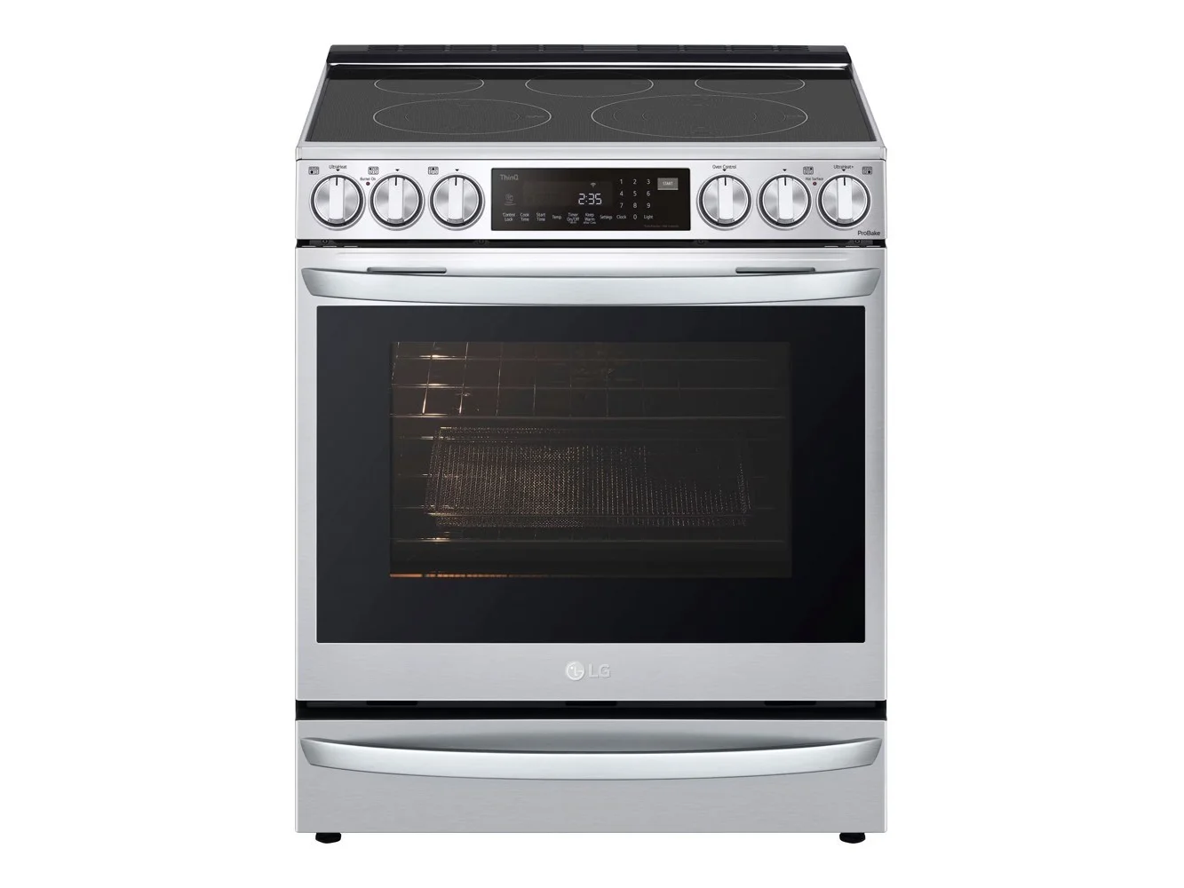 **LG - 30-in Wide 6.3 Cu. Ft. Smart Slide-In True Convection Range with 5 Elements, EasyClean and Air Sous Vide - Stainless Steel**