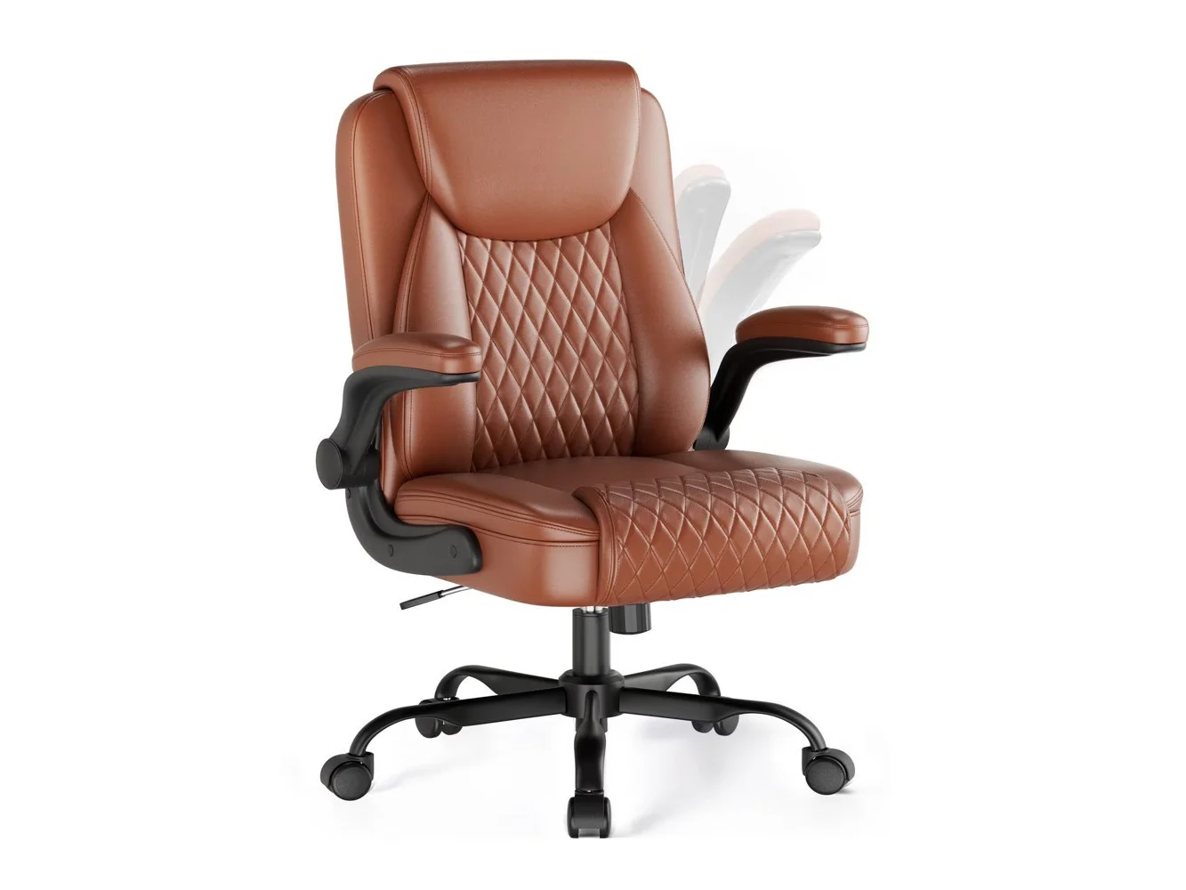 **GTPlayer - Gaming Chair Ergonomic Office Chair with Comfy Lumbar Support Computer Chair - Brown**