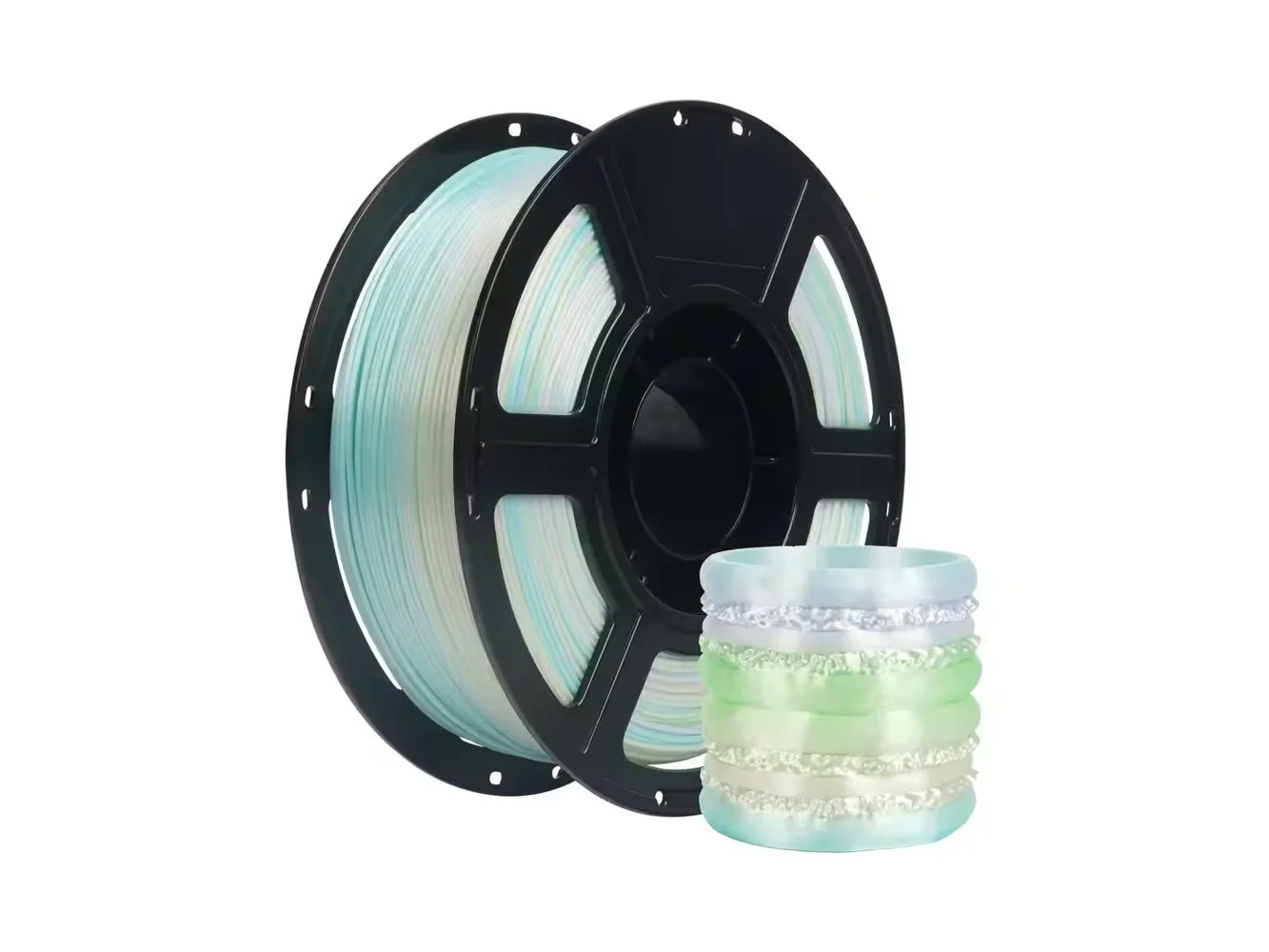 **Flashforge - PLA Silk Rainbow 3D Printer Filament-1.75mm-1kg (2.2 lbs) Spool - Macaron**