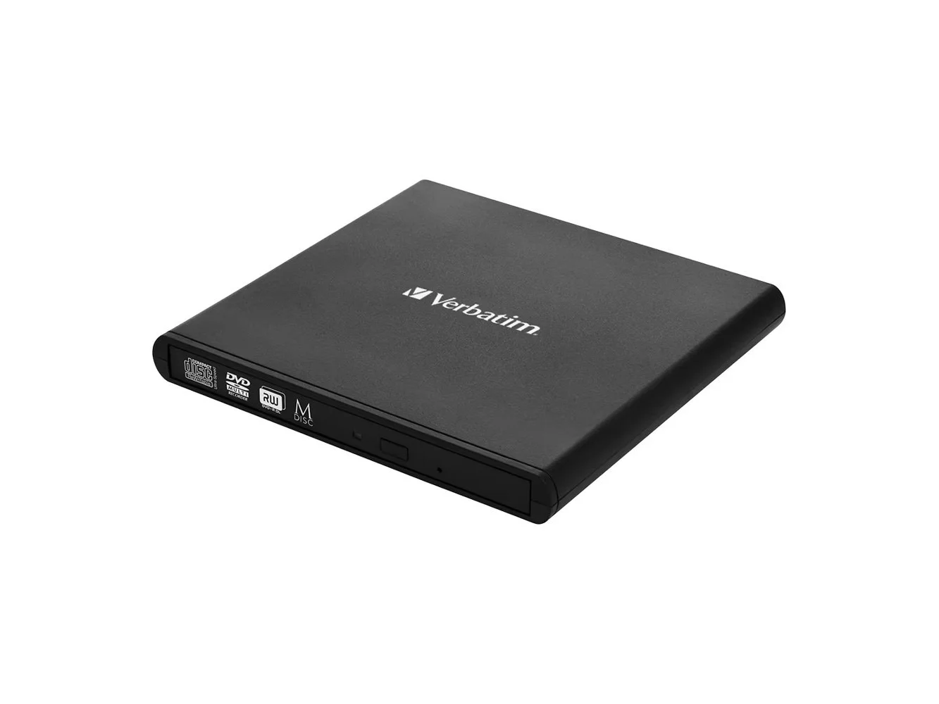 **Verbatim - Slimline Double-Layer 8x External USB DVD±RW/CD-RW Drive - Black**