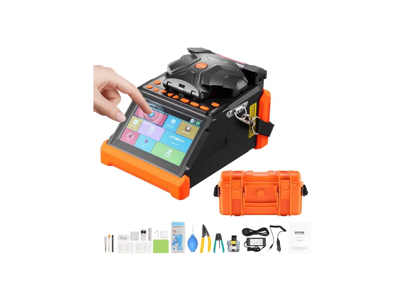 **VEVOR - Fiber Fusion Splicer 6 Motors, Core & Clad Alignment Fibers Optic Splicer with 6s Fast Splicing and 13s Heating**