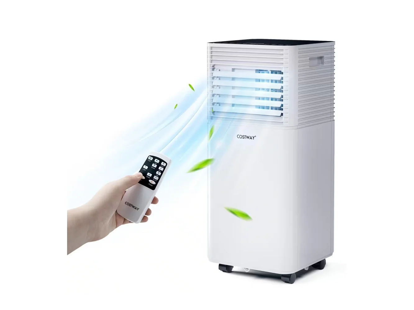 **Costway - 8000 BTU ASHRAE Portable Air Conditioner 3-in-1 Air Cooler w/Dehumidifier & Fan Mode - White**